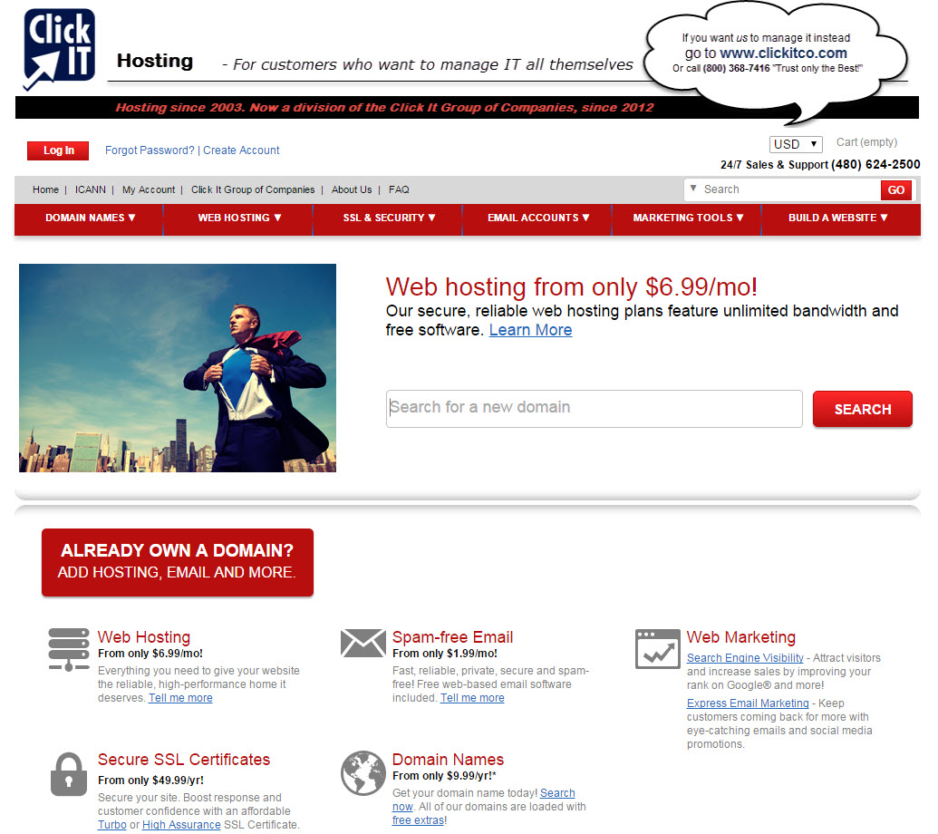 Click IT hosting services graphic